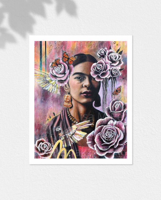 "Frida Thinking of her Parrots" Fine Art Print